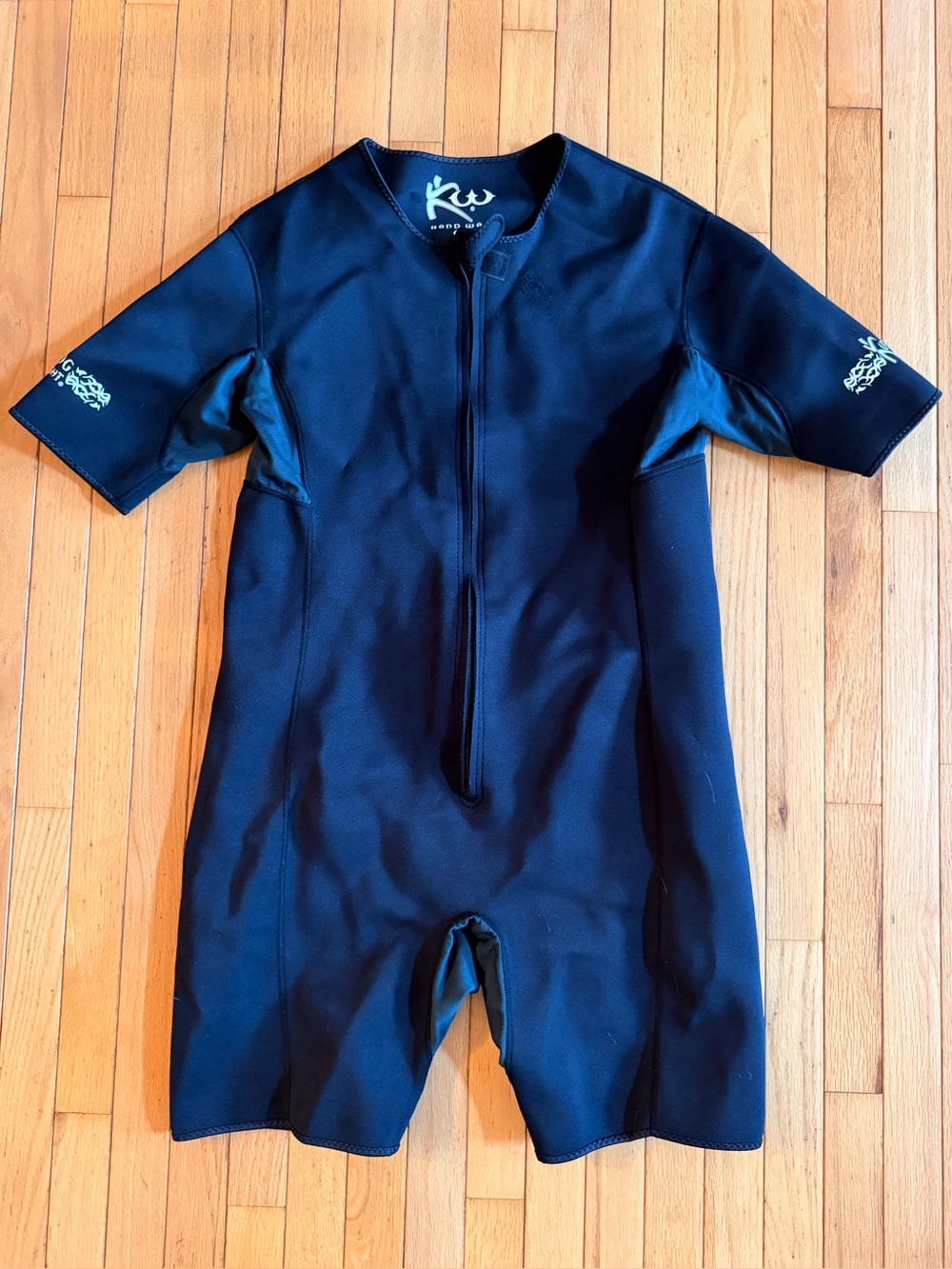 EUC men’s Kutting Weight 3XL neoprene sauna suit zip up short sleeve one piece